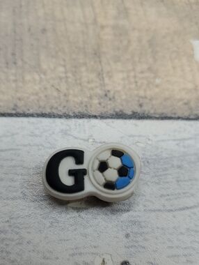 GO Soccer Shoe Charm - Black, White & Blue